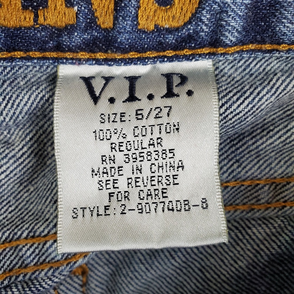VIP Jeans Wide Leg Crop Acid Wash Blue Denim 100% Cotton Juniors Size 5/27 - Picture 6 of 6
